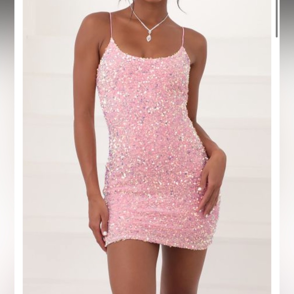 pink bodycon homecoming dress